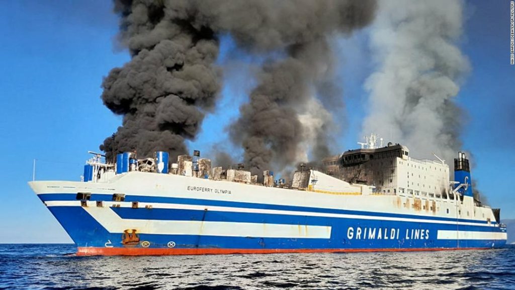 Two passengers trapped, 11 missing in Greece ferry fire