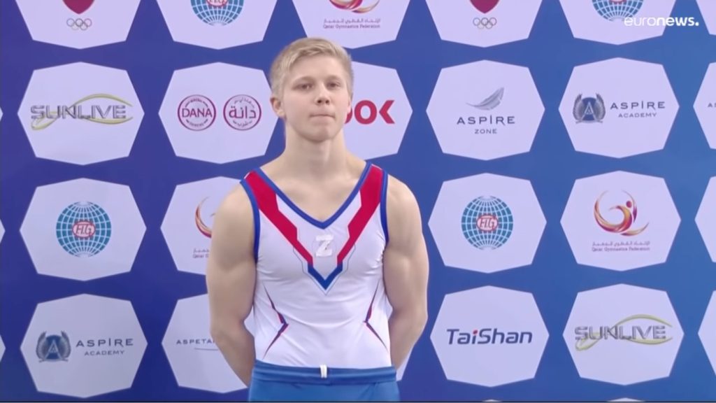 Russian gymnast faces disciplinary action for wearing 'Z' on the podium: NPR
