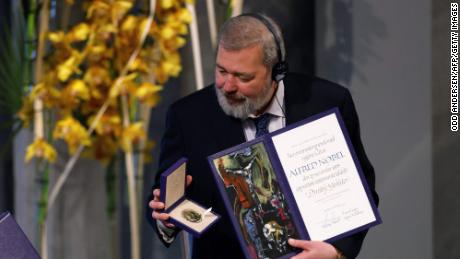 Nobel Peace Prize laureate Dmitriy Muratov during the award ceremony on December 10, 2021 in Oslo. 