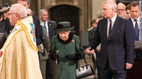 Queen Elizabeth was accompanied by her son Prince Andrew.