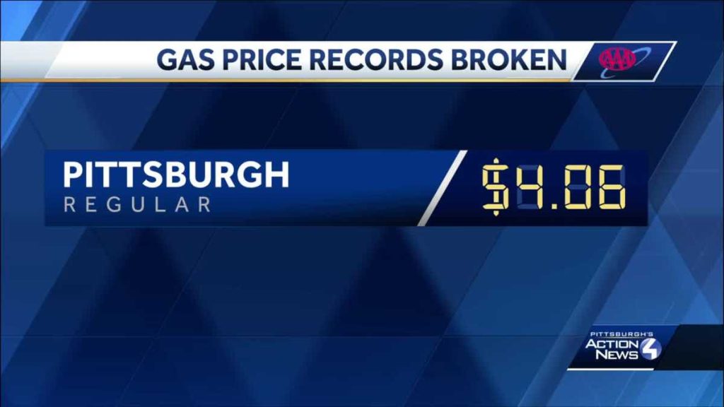 Gas price hikes break records in Pittsburgh