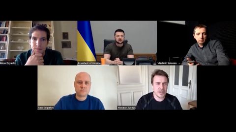 Interview between Ukrainian President Volodymyr Zelensky and a group of independent Russian journalists.