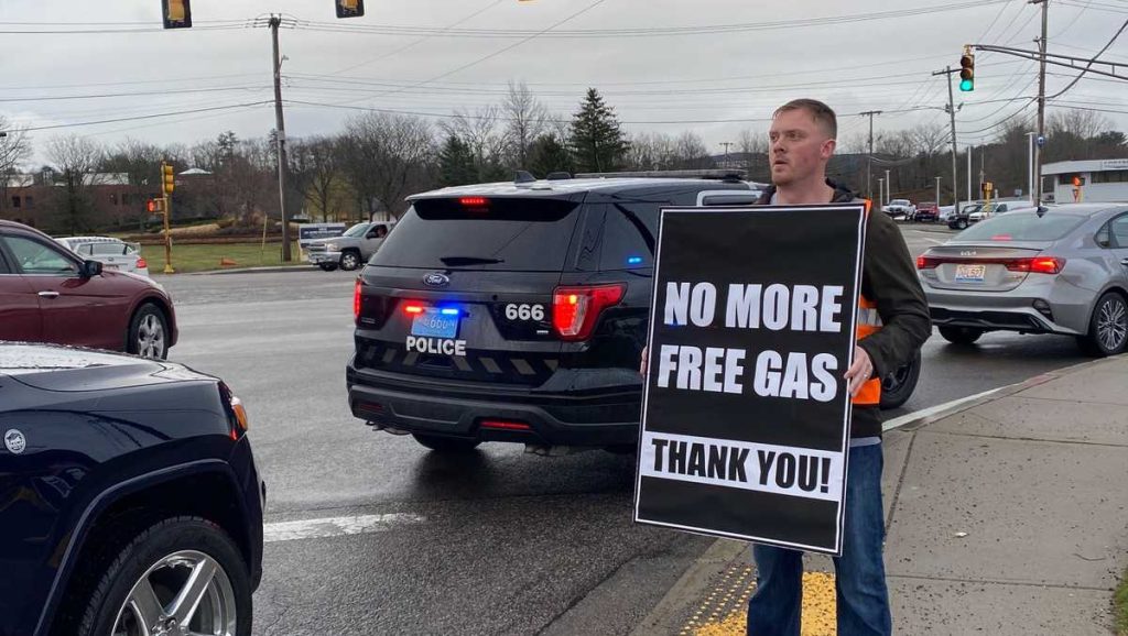 Thousands of gallons of gas are given away for free at Norwood Gas Station