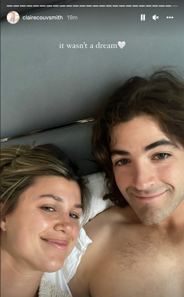 The couple also posted a warm selfie from the bed after Monday's win over Rays