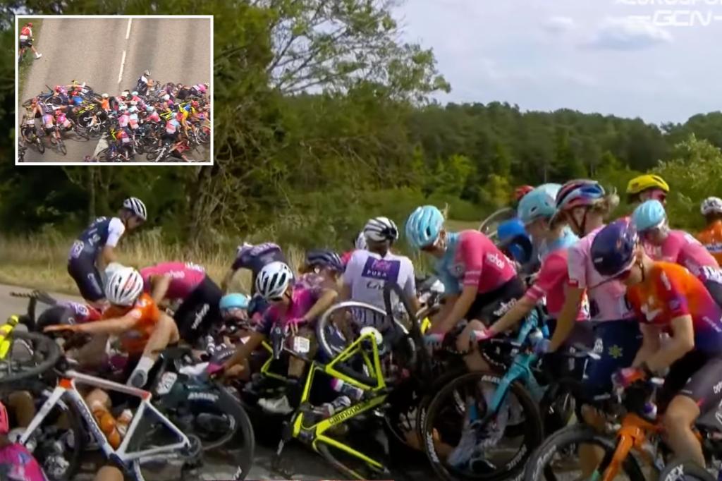 First woman Tour de France to go into disarray after piling up