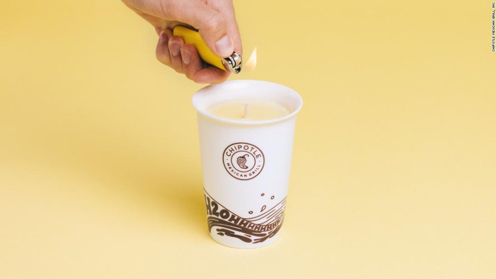 Chipotle water cup candle making fun of lemonade thieves