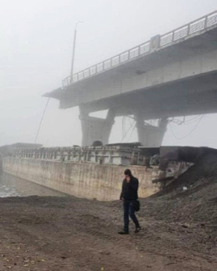 The destroyed Antonevsky Bridge. 