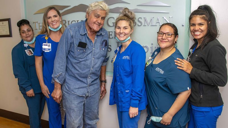Jay Leno has been released from the hospital after suffering burns