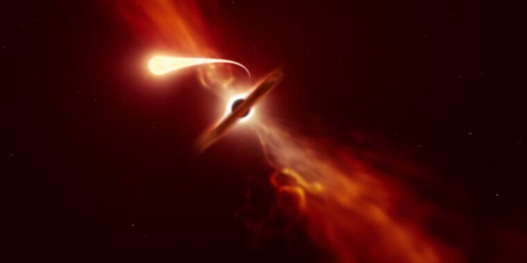 Astronomers capture a black hole devouring a star in a 'overfeeding frenzy'