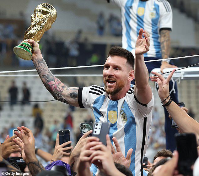 Messi rejoiced after helping Argentina achieve glory in the World Cup final on Sunday