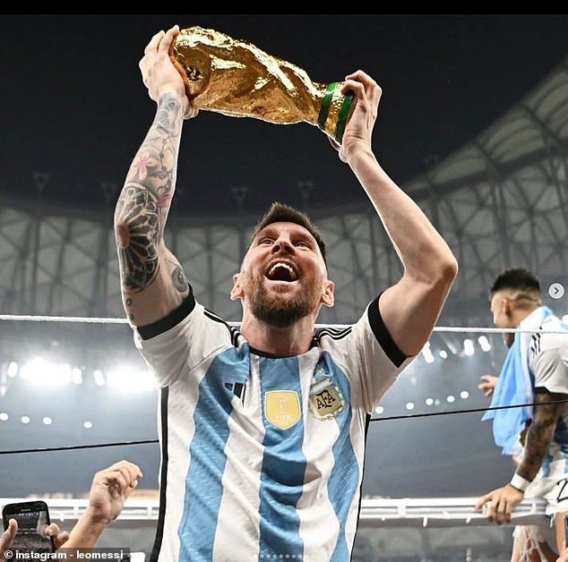 A photo of Lionel Messi of him lifting the World Cup has become the most-liked photo of all time on Instagram - surpassing a photo of an egg